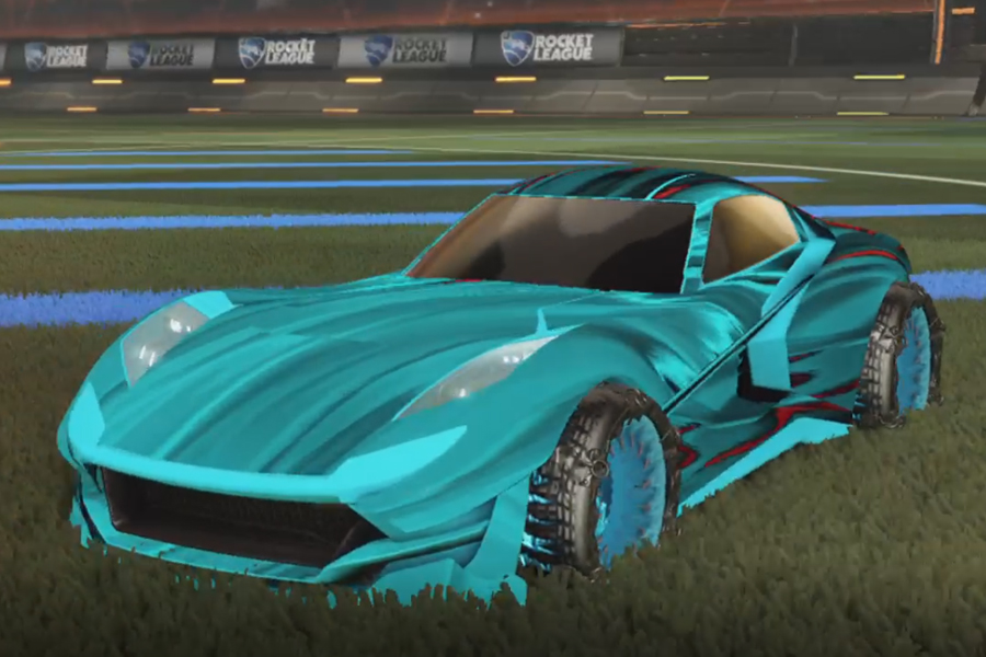 Rocket league Komodo Sky Blue design with Madness II,Tidal Stream