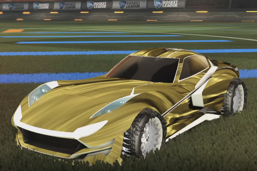 Rocket league Komodo Titanium White design with Madness II,Tidal Stream