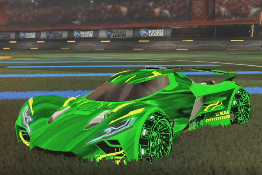 Rocket league Ronin GXT Forest Green design with Z-RO,Tidal Stream