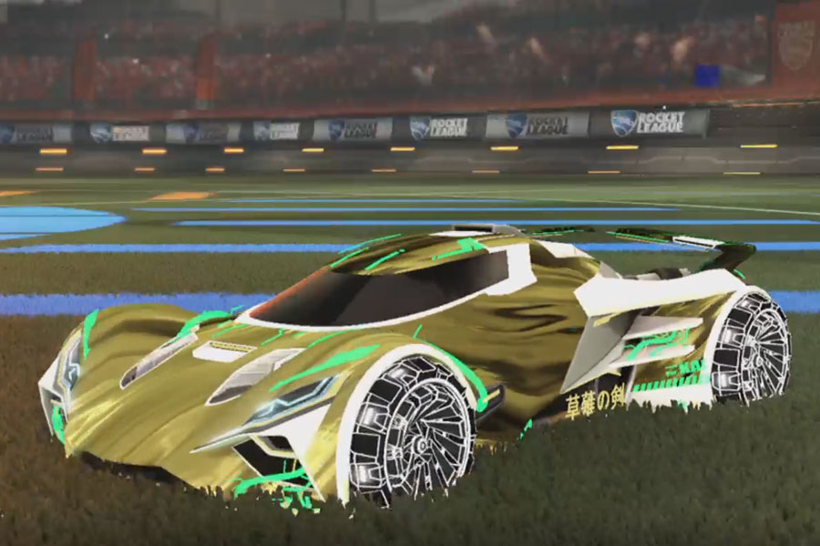 Rocket league Ronin GXT Titanium White design with Z-RO,Tidal Stream