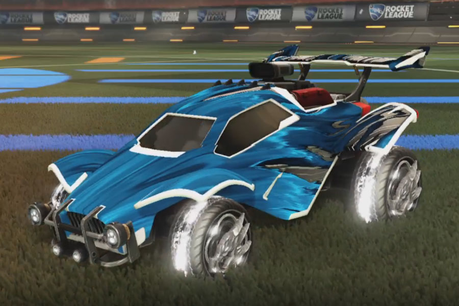 Rocket league Octane Titanium White design with Draco,Tidal Stream