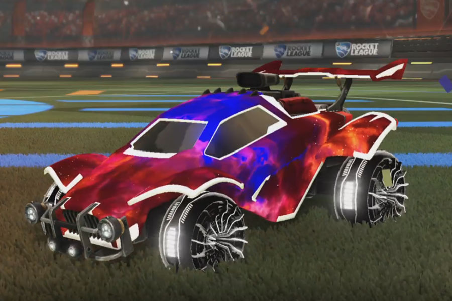 Rocket league Octane Titanium White design with Interstellar
