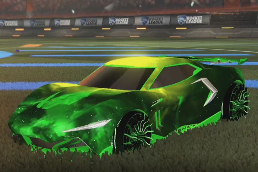 Rocket league Peregrine TT Forest Green design with Interstellar