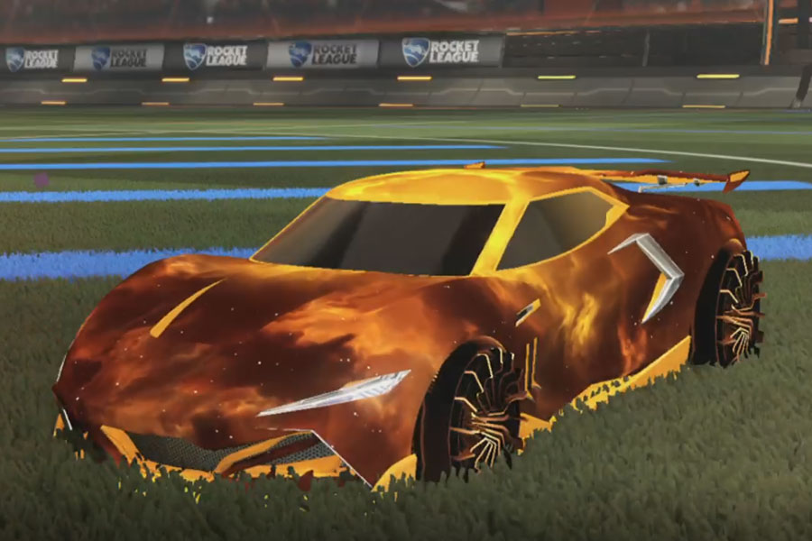 Rocket league Peregrine TT Orange design with Interstellar