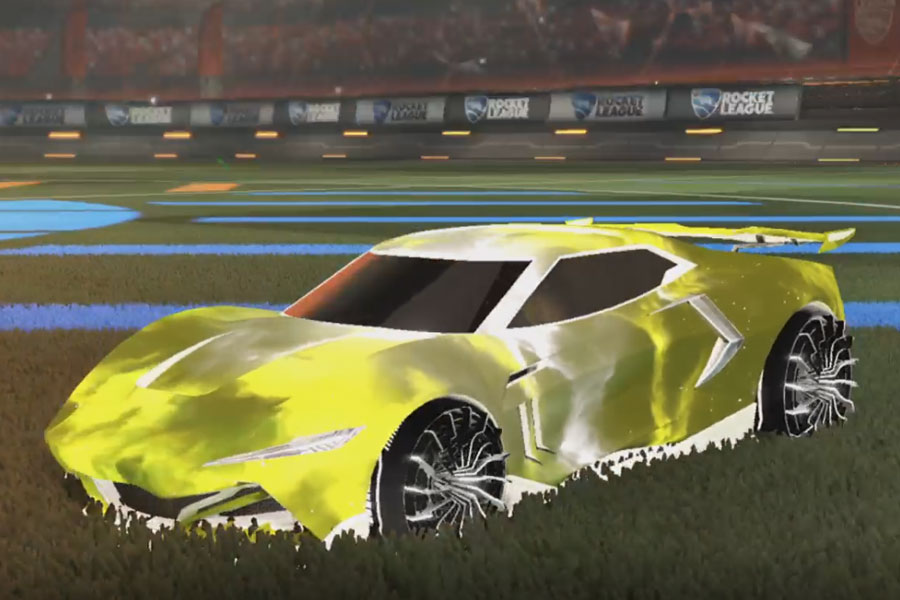 Rocket league Peregrine TT Titanium White design with Interstellar