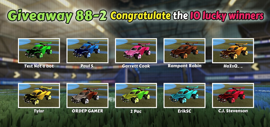 Rocket League 88-2 Giveaway 10 Winners - Rocketprices