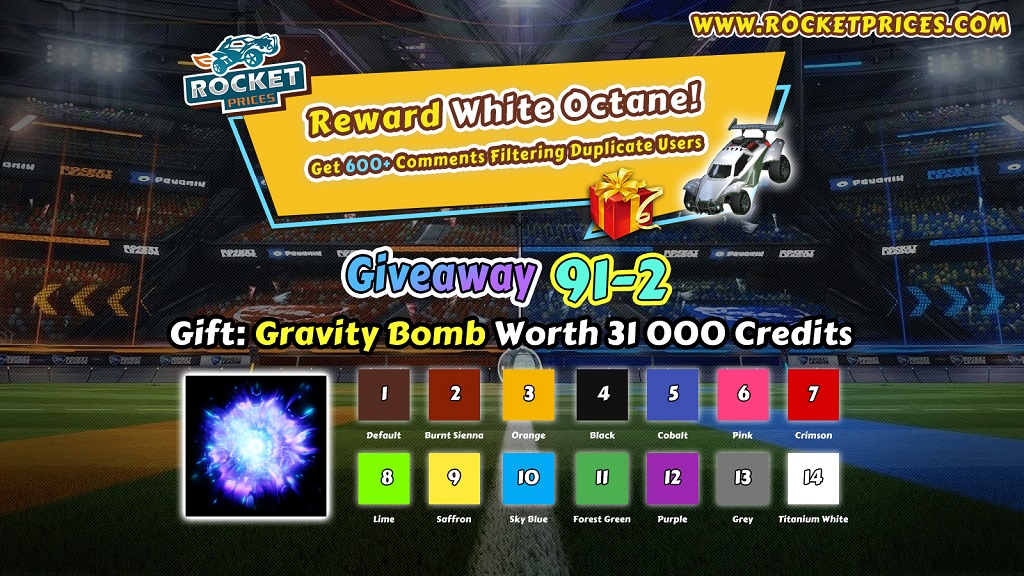 14 Painted Gravity Bomb Goal Explosions - Rocketprices 91-2 giveaway