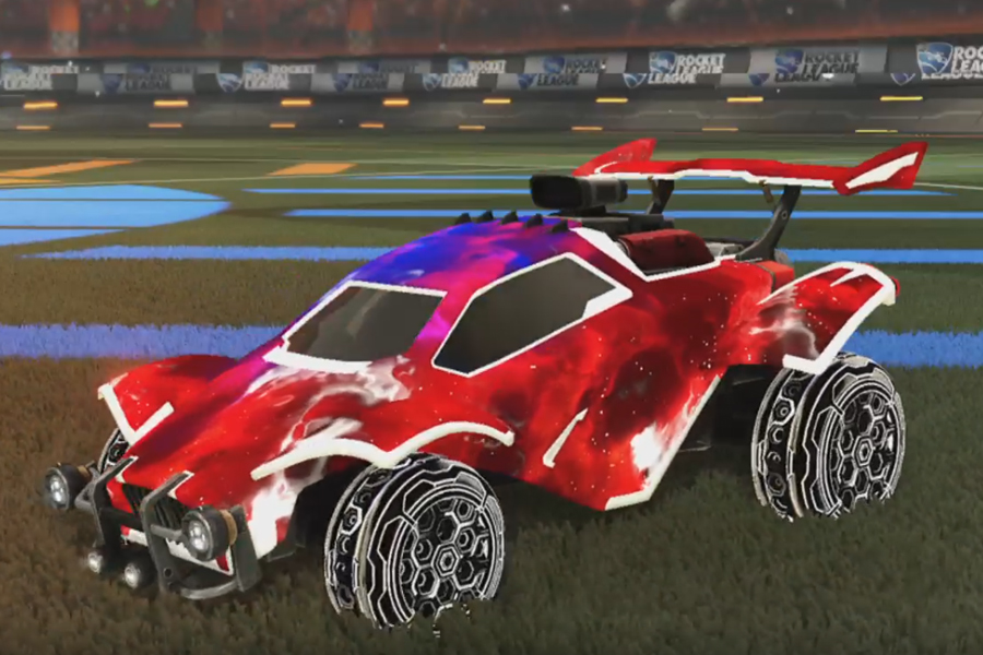 Rocket league Octane Titanium White design with HNY: Inverted,Interstellar