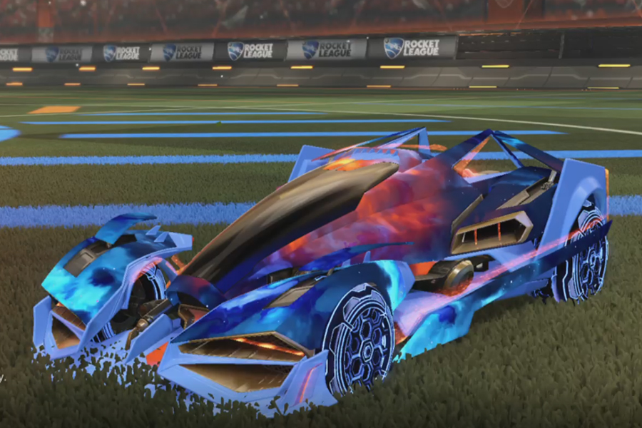 Rocket league Artemis GXT Cobalt design with HNY: Inverted,Interstellar