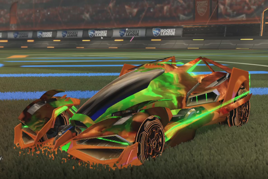 Rocket league Artemis GXT Burnt Sienna design with HNY: Inverted,Interstellar