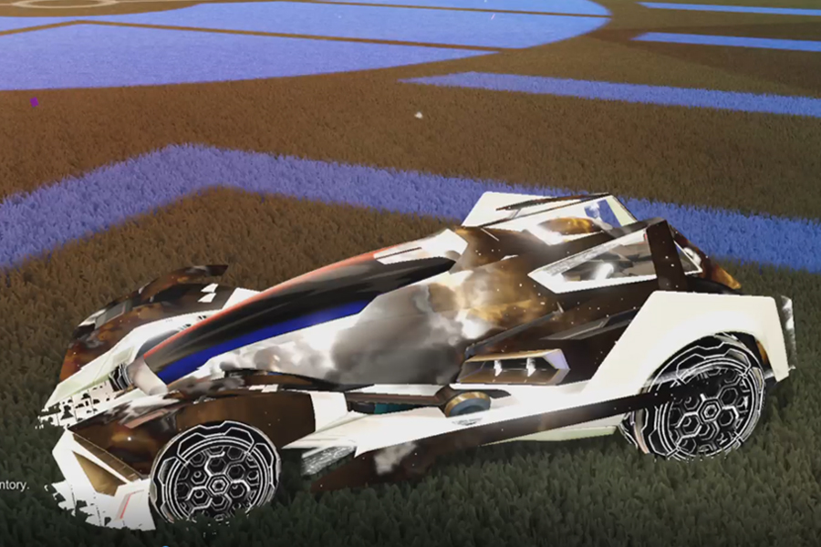 Rocket league Artemis GXT Titanium White design with HNY: Inverted,Interstellar