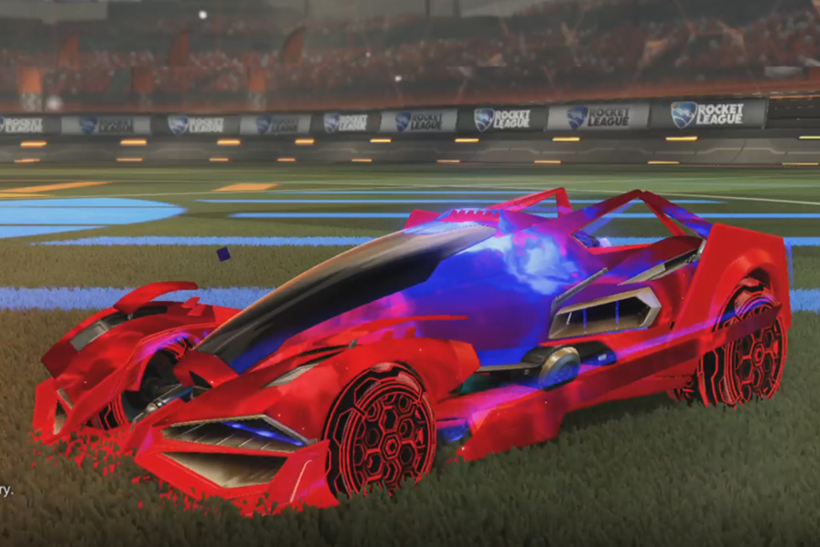 Rocket league Artemis GXT Crimson design with HNY: Inverted,Interstellar