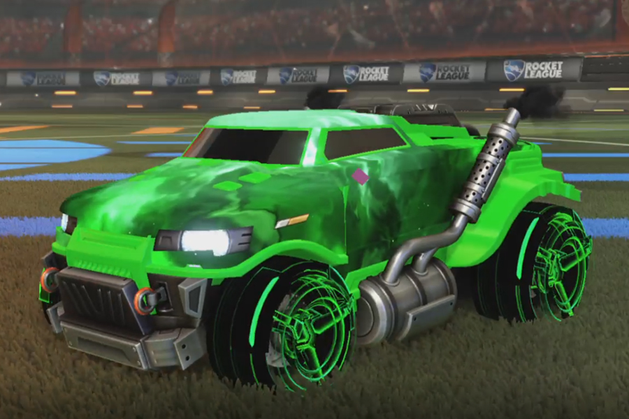 Rocket league Road Hog Forest Green design with CNTCT-1: Infinite,Interstellar