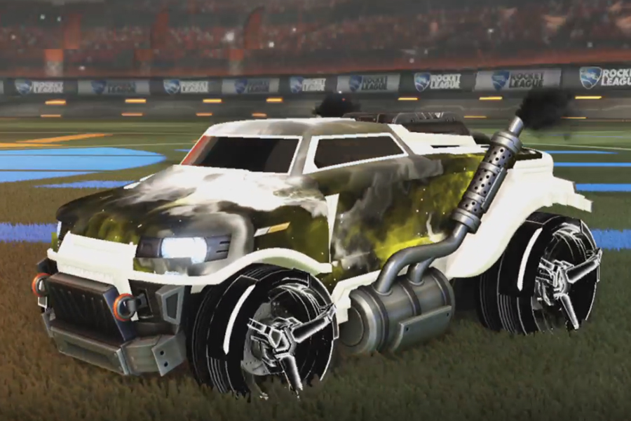 Rocket league Road Hog Titanium White design with CNTCT-1: Infinite,Interstellar