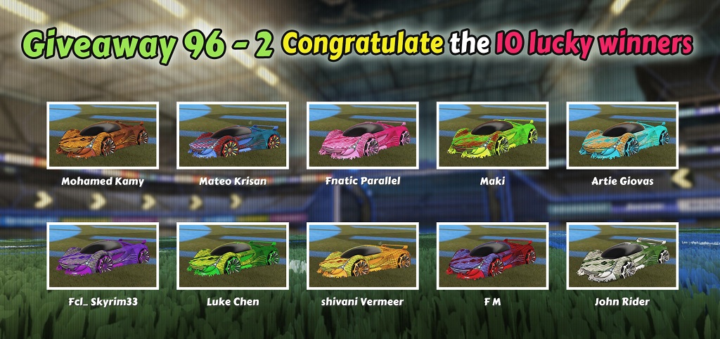Rocket League 96-2 Giveaway 10 Winners - Rocketprices