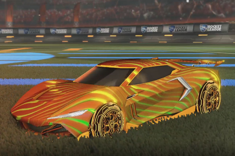 Rocket league Peregrine TT Orange design with HNY: Inverted,Z-Current