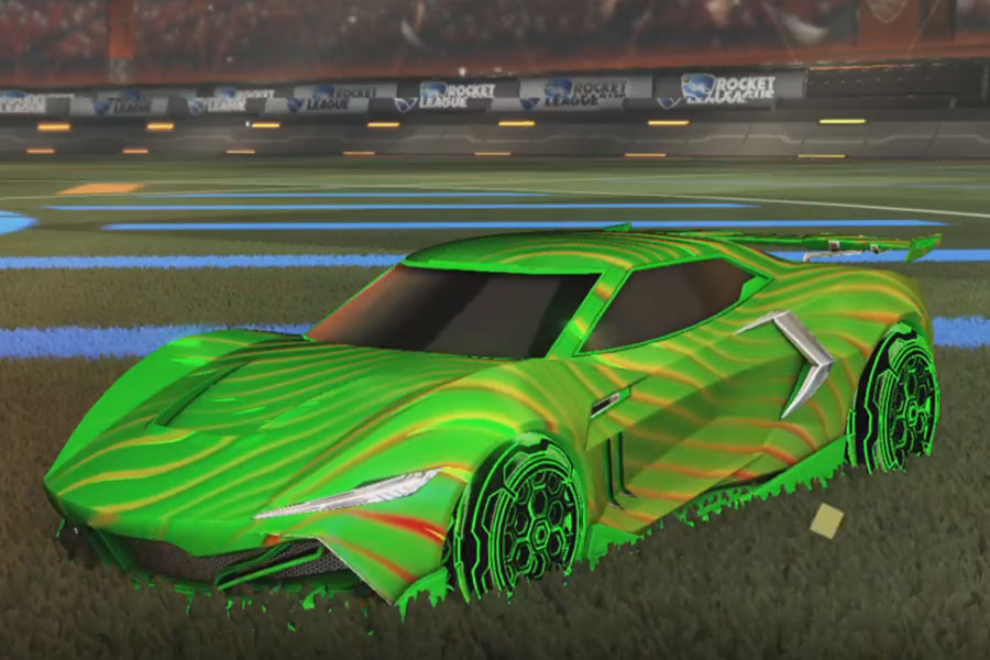 Rocket league Peregrine TT Forest Green design with HNY: Inverted,Z-Current