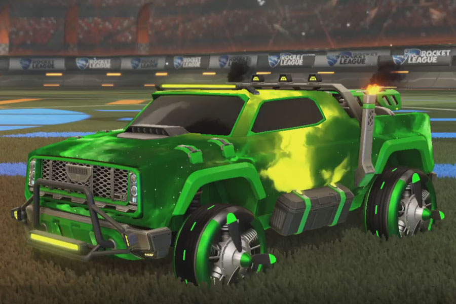 Rocket league Harbinger GXT Forest Green design with Propeller,Interstellar