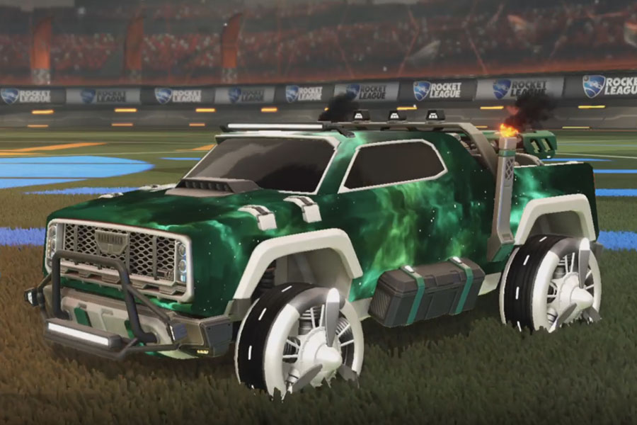 Rocket league Harbinger GXT Titanium White design with Propeller,Interstellar