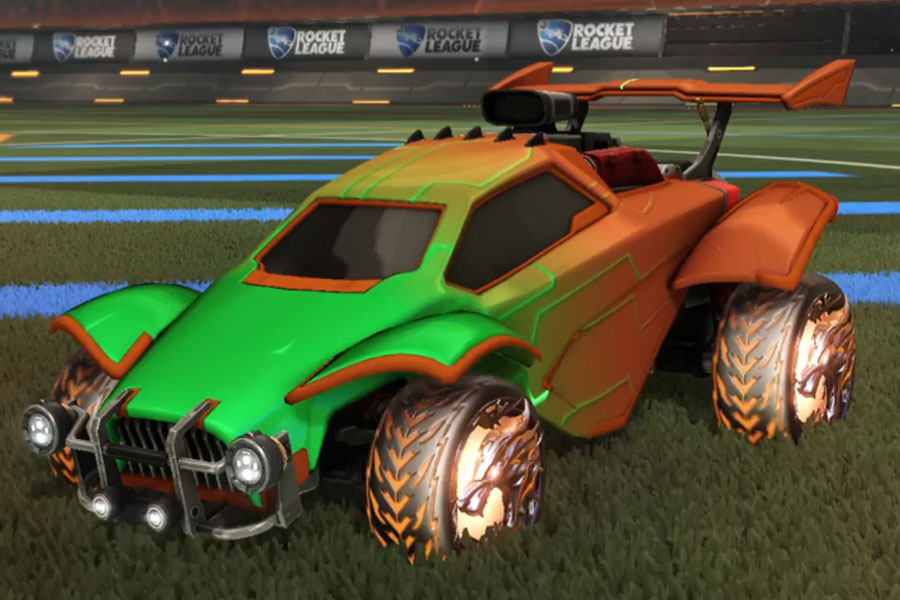 Rocket league Octane Burnt Sienna design with Dire Wolf,Mainframe