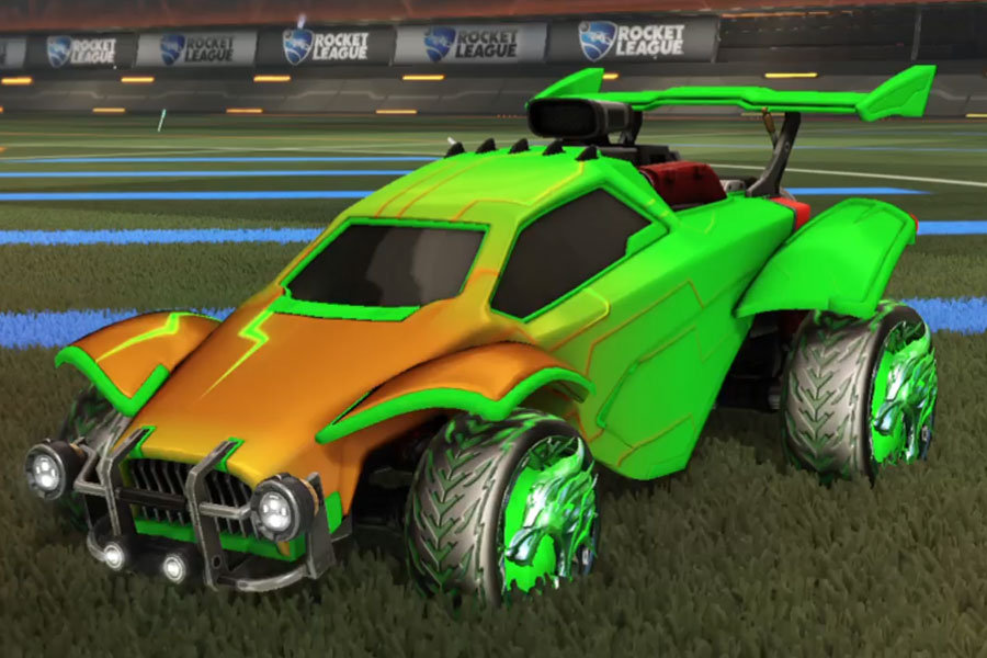 Rocket league Octane Forest Green design with Dire Wolf,Mainframe