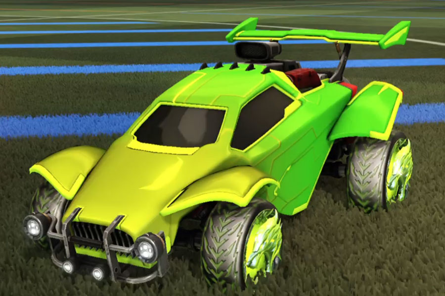 Rocket league Octane Lime design with Dire Wolf,Mainframe