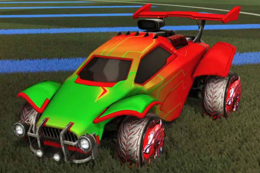 Rocket league Octane Crimson design with Dire Wolf,Mainframe