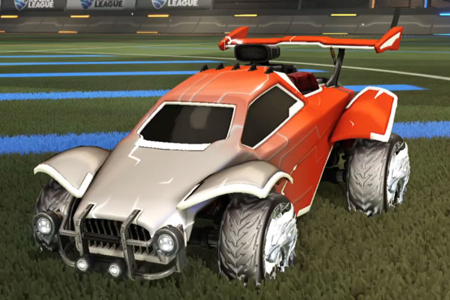 Rocket league Octane Titanium White design with Dire Wolf,Mainframe