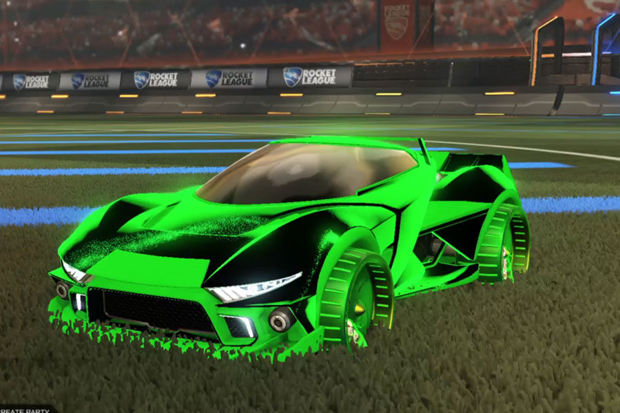 Rocket league Insidio Forest Green design with Hamster: Holographic,Stipple Gait