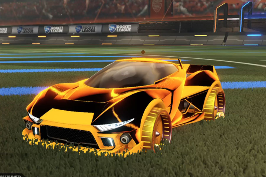 Rocket league Insidio Orange design with Hamster: Holographic,Stipple Gait