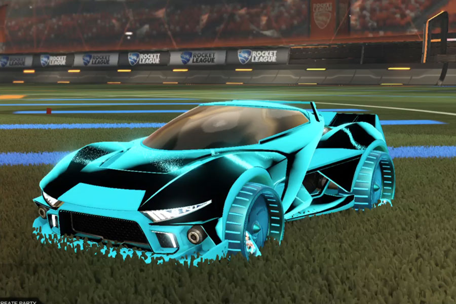 Rocket league Insidio Sky Blue design with Hamster: Holographic,Stipple Gait