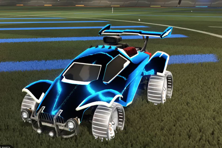 Rocket league Octane Titanium White design with Hamster: Holographic,Stipple Gait