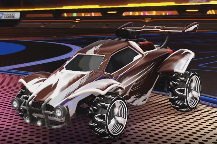 Rocket league Octane Titanium White design with 3-Lobe: Infinite,Spatiotemporal