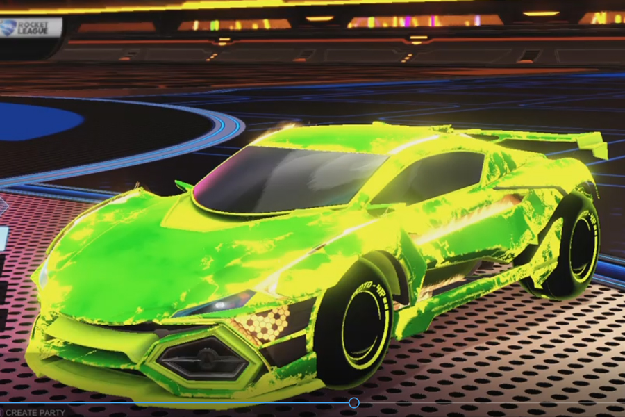 Rocket league R3MX GXT Lime design with Esoto 4R: Inverted,Fire God