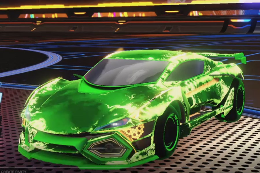 Rocket league R3MX GXT Forest Green design with Esoto 4R: Inverted,Fire God