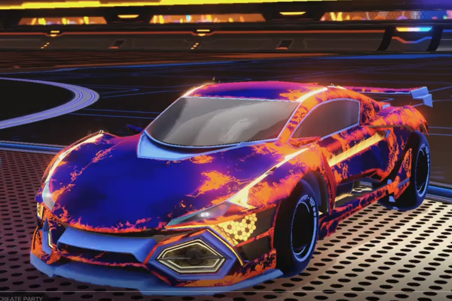 Rocket league R3MX GXT Cobalt design with Esoto 4R: Inverted,Fire God