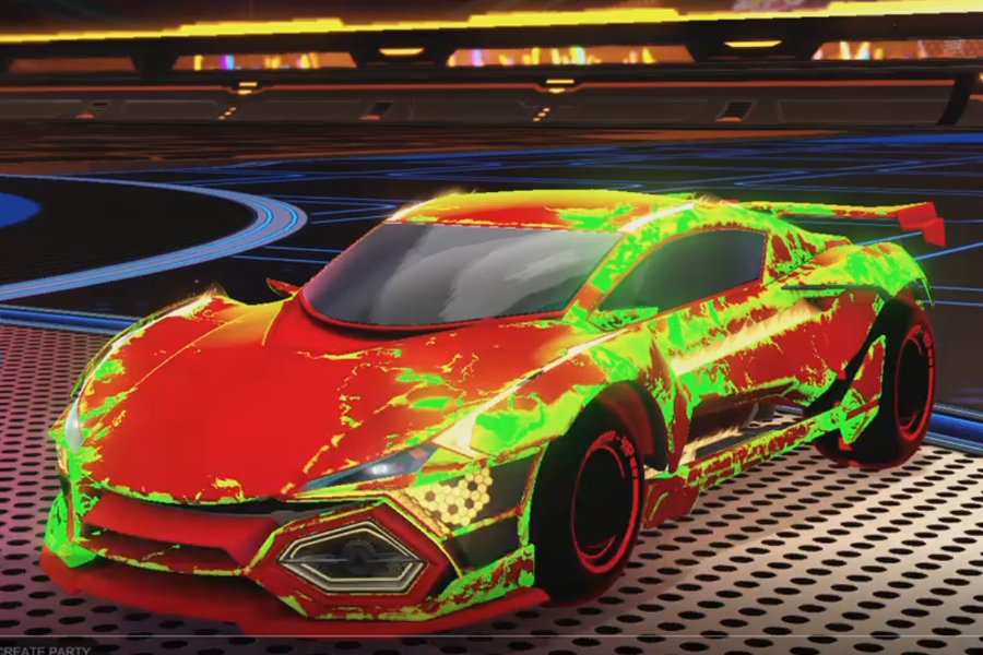 Rocket league R3MX GXT Crimson design with Esoto 4R: Inverted,Fire God