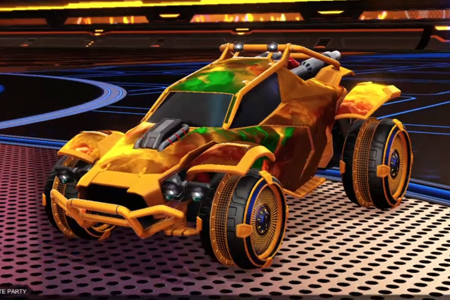 Rocket league Twinzer Orange design with Parabolic,Interstellar