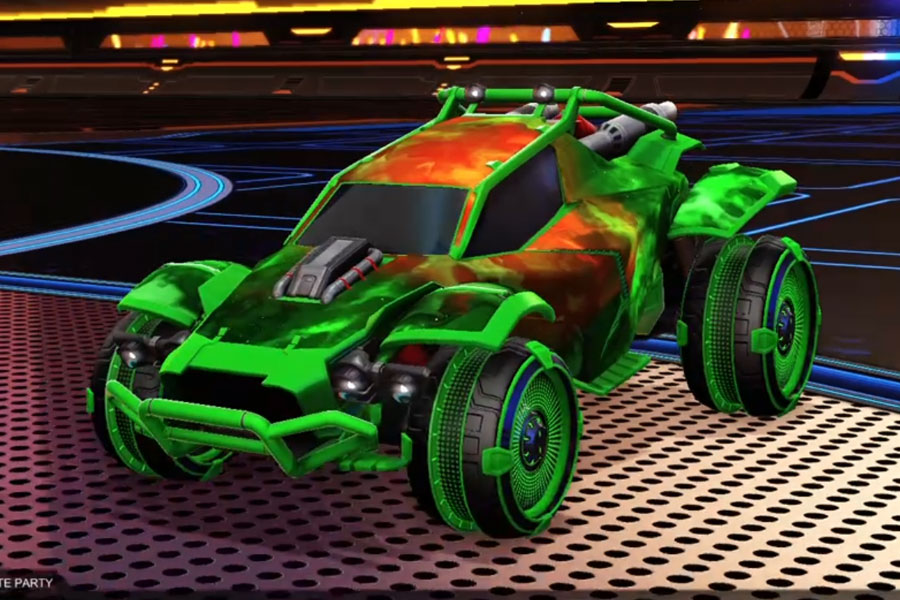 Rocket league Twinzer Forest Green design with Parabolic,Interstellar