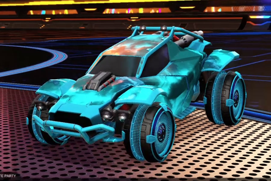 Rocket league Twinzer Sky Blue design with Parabolic,Interstellar