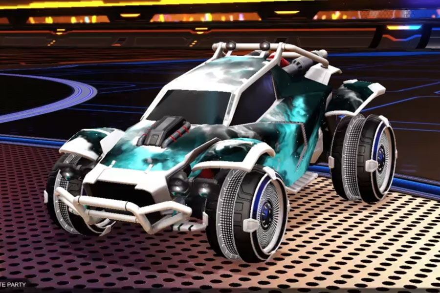 Rocket league Twinzer Titanium White design with Parabolic,Interstellar