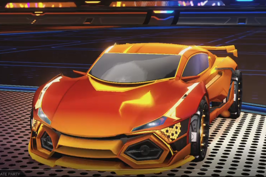 Rocket league R3MX GXT Orange design with Reactor,Mainframe