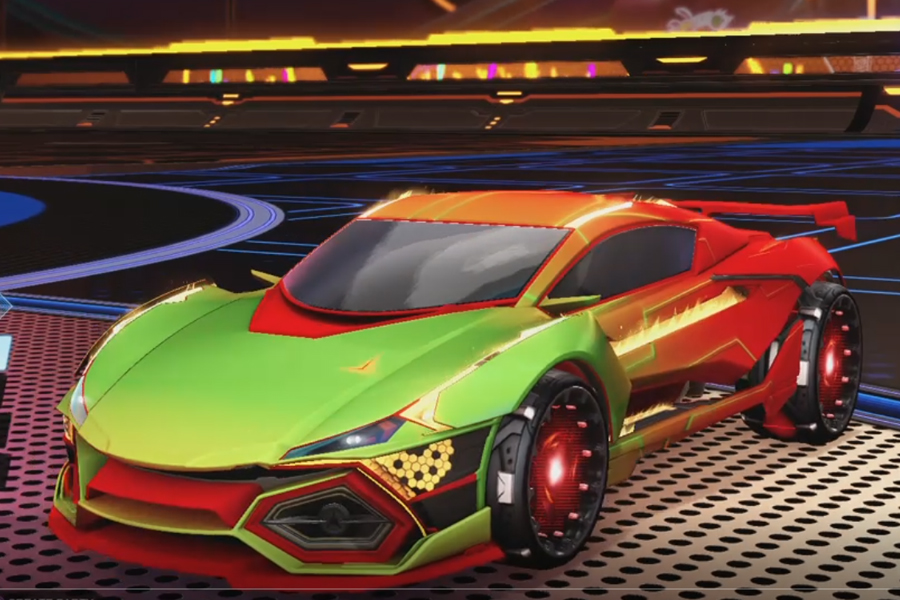 Rocket league R3MX GXT Crimson design with Reactor,Mainframe