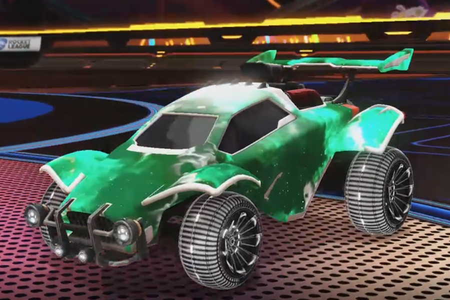 Rocket league Octane Titanium White design with Polyergic: Inverted,Interstellar