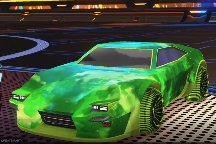Rocket league Imperator DT5 Lime design with Polyergic: Inverted,Interstellar