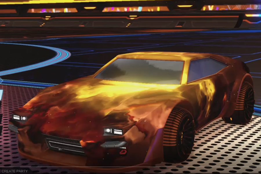 Rocket league Imperator DT5 Burnt Sienna design with Polyergic: Inverted,Interstellar