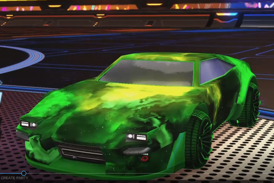Rocket league Imperator DT5 Forest Green design with Polyergic: Inverted,Interstellar