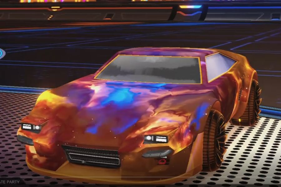 Rocket league Imperator DT5 Orange design with Polyergic: Inverted,Interstellar