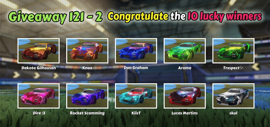 Rocket League 121-2 Giveaway 10 Winners - Rocketprices