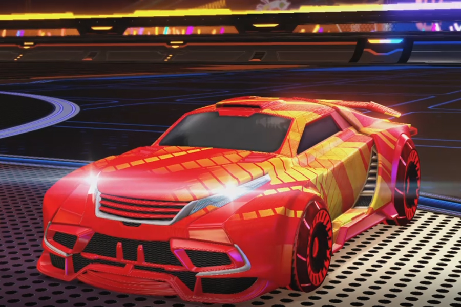 Rocket league Tygris Crimson design with Asik,20XX